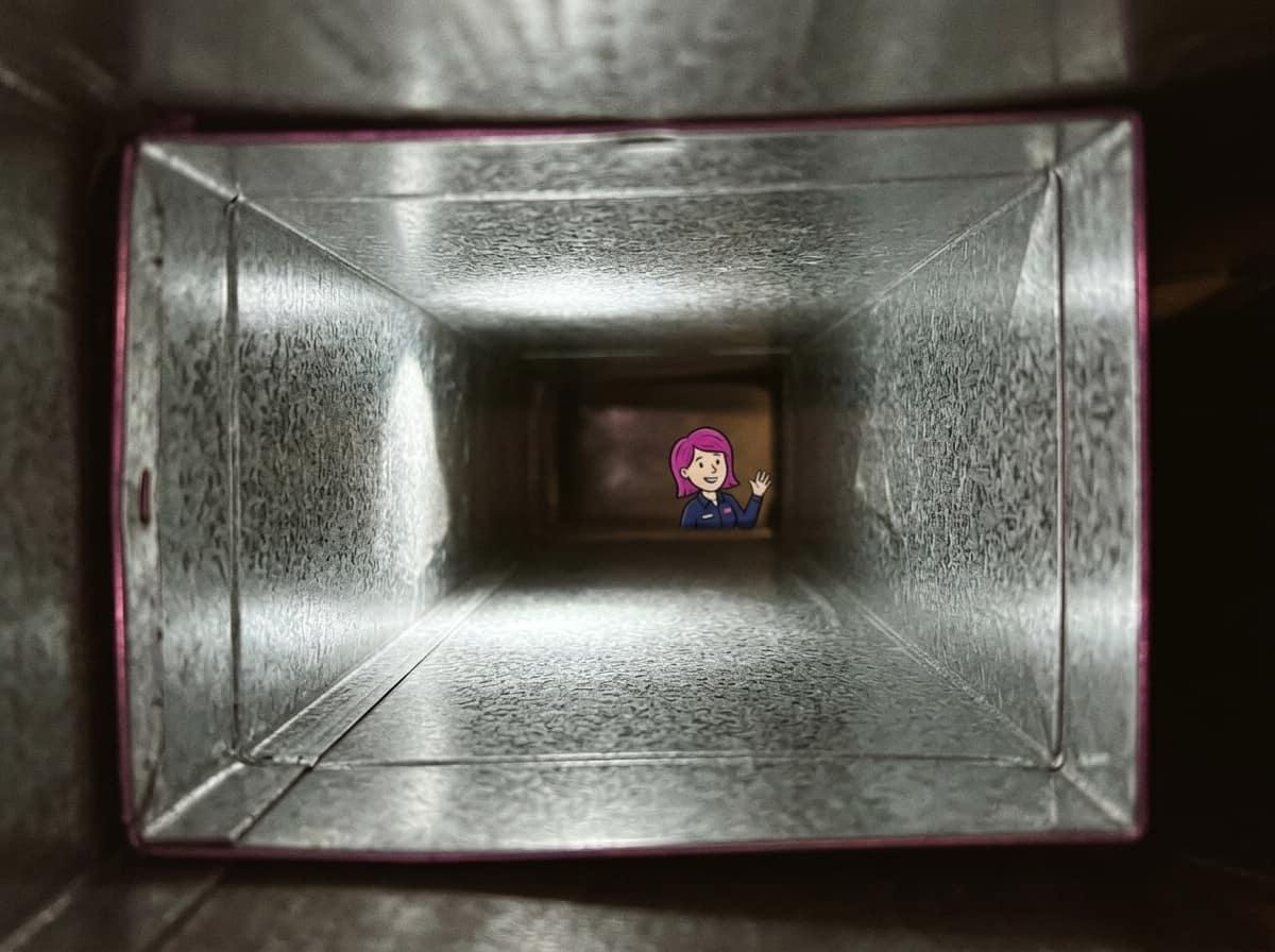 Before and after air duct cleaning showing dust and debris removed from a South Florida home HVAC system.